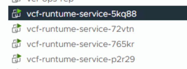 VMSP VMs in the vCenter Image Caption